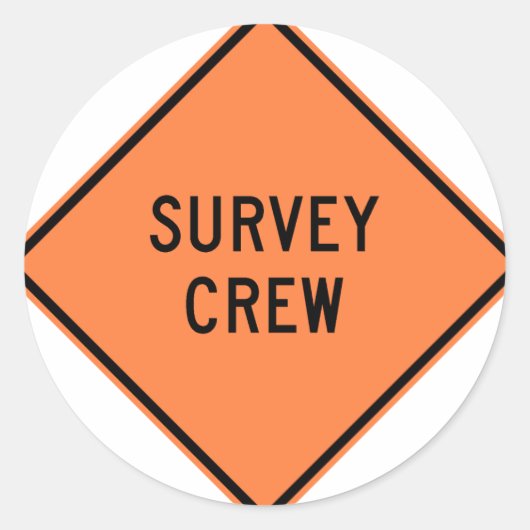 Sticker Rond Signal routier de l'équipe de sondage (Devant)