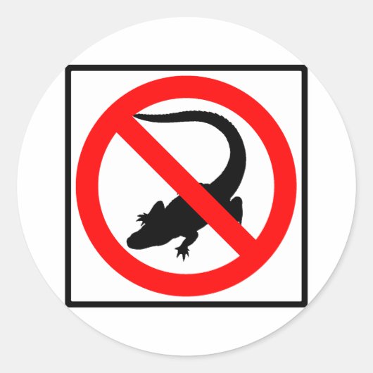 Sticker Rond Signal routier sans alligators (Devant)