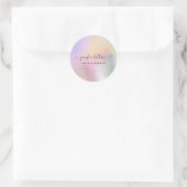 Sticker Rond Signature abstraite holographique moderne (Sac)