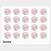 Sticker Rond Signature abstraite holographique moderne arc-en-c (Feuille)