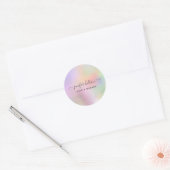 Sticker Rond Signature abstraite holographique moderne arc-en-c (Enveloppe)