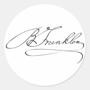 Sticker Rond Signature de Ben Franklin