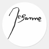 Sticker Rond Signature de Jeanne d'Arc (Devant)