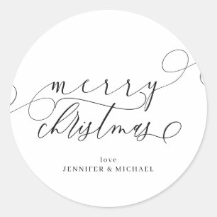 Sticker Rond Signature de Noël simple et joyeux