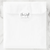 Sticker Rond Signature manuscrite typographie conception de scr (Sac)