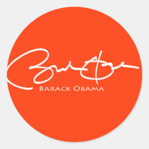 Sticker Rond Signature Obama