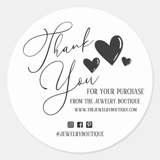 Sticker Rond Signature Script Hearts Commander Etsy Home Crafte (Devant)