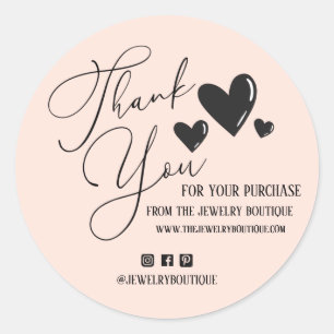Sticker Rond Signature Script Hearts Order Etsy Home Crafter Cl