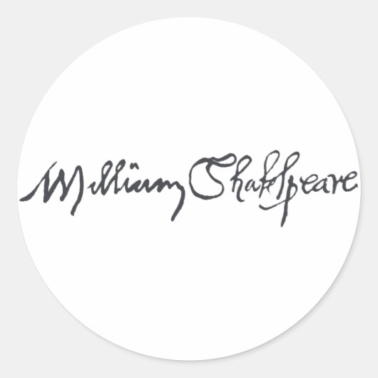 Sticker Rond Signature William Shakespeare (Devant)