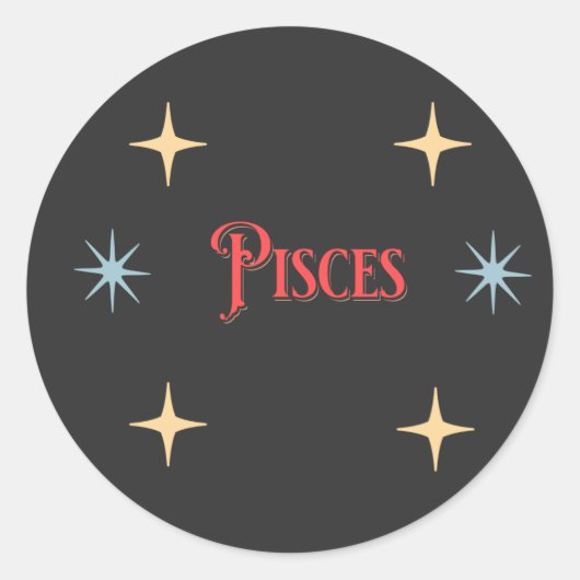 Sticker Rond SIGNE Astrologique Pisces (Devant)