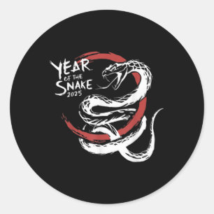 Sticker Rond Signe Chinois Du Nouvel An Zodiaque 2025 Année Du