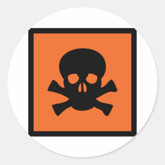 Sticker Rond signe crâne chimiste