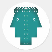 Sticker Rond Signe d'astrologie de jumeaux Gemini humains (Devant)