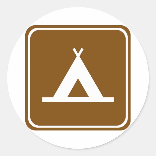 Sticker Rond SIGNE D'AUTOROUTE DU Camping (Devant)