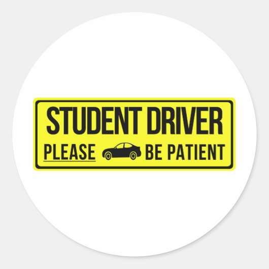 STICKER ROND SIGNE DE CONDUCTEUR ÉTUDIANT (Devant)