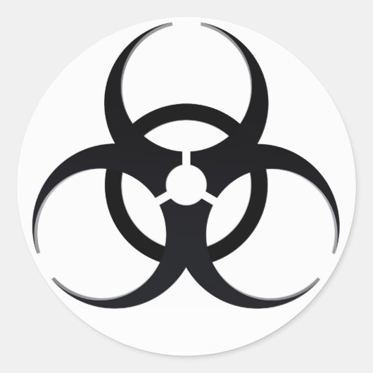Sticker Rond Signe de danger biologique (Devant)