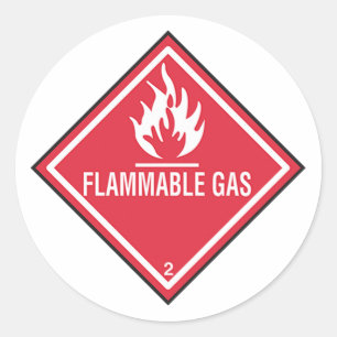 Sticker Rond Signe de gaz inflammable