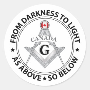 Sticker Rond Signe de la franc-maçonnerie Canada