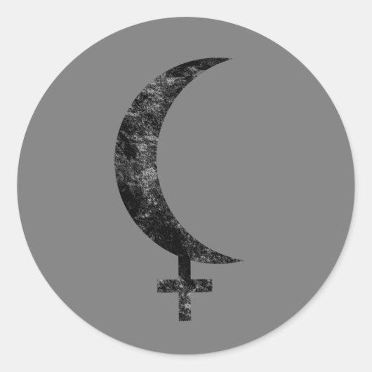 Sticker Rond Signe de la Lune Noire Lilith en Astrologie Ésotér (Devant)