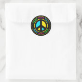 STICKER ROND SIGNE DE PAIX (Sac)