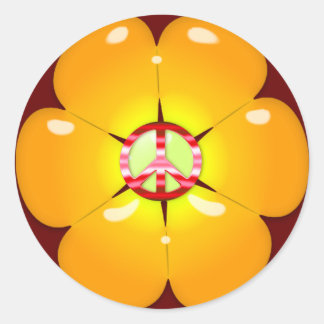 STICKER ROND SIGNE DE PAIX