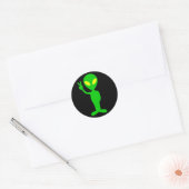 Sticker Rond signe de paix alien vert (Enveloppe)