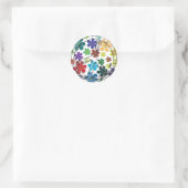 STICKER ROND SIGNE DE PAIX CLAIR AVEC FLEURS (Sac)