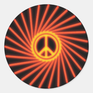 STICKER ROND SIGNE DE PAIX DE TOURBILLONNEMENT