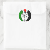 STICKER ROND SIGNE DE PAIX DU DRAPEAU PALESTINE (Sac)