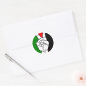 STICKER ROND SIGNE DE PAIX DU DRAPEAU PALESTINE (Enveloppe)