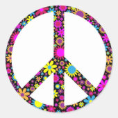 Sticker Rond SIGNE DE PAIX FLORALE super (Devant)
