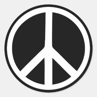 Sticker Rond signe de paix noir