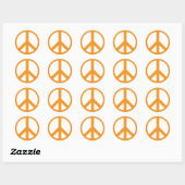 Sticker Rond Signe de paix orange (Feuille)