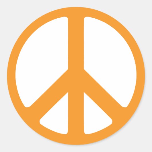 Sticker Rond Signe de paix orange (Devant)
