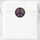 STICKER ROND SIGNE DE PAIX PEINT SPLATTER (Sac)