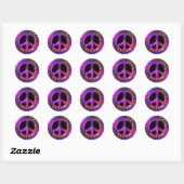 STICKER ROND SIGNE DE PAIX RETRO (Feuille)