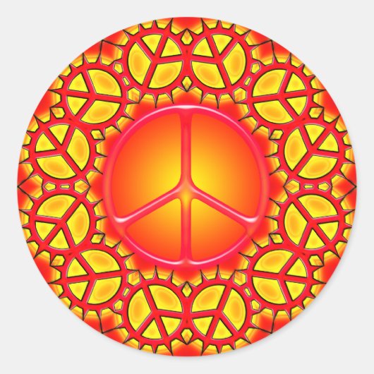 STICKER ROND SIGNE DE PAIX RETRO (Devant)