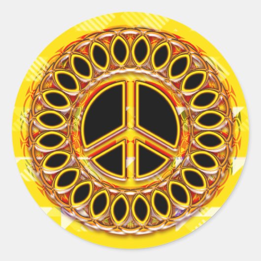 STICKER ROND SIGNE DE PAIX RETRO (Devant)