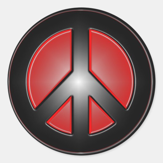 Sticker Rond signe de paix rouge (Devant)