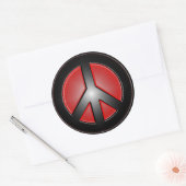 Sticker Rond signe de paix rouge (Enveloppe)
