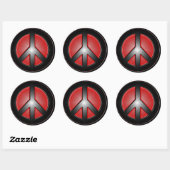 Sticker Rond signe de paix rouge (Feuille)