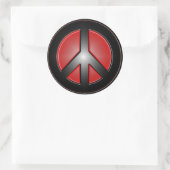 Sticker Rond signe de paix rouge (Sac)