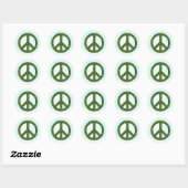 Sticker Rond Signe de paix vert (Feuille)