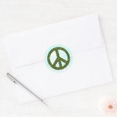 Sticker Rond Signe de paix vert (Enveloppe)