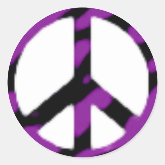 Sticker Rond signe de paix-zèbre (Devant)