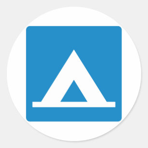 Sticker Rond Signe de route de terrain de camping