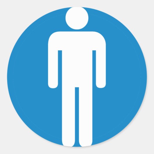 Sticker Rond Signe de route des toilettes des hommes (Devant)