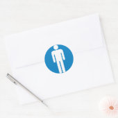 Sticker Rond Signe de route des toilettes des hommes (Enveloppe)