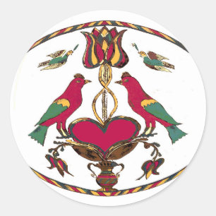 Sticker Rond Signe de sortilège d'oiseaux de la Pennsylvanie