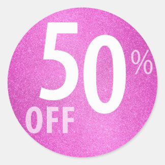 Sticker Rond SIGNE DE VENTE PUISSANT À 50 % | Parties scintilla